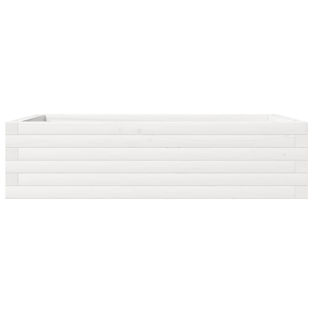 Fioriera da Giardino Bianca 90x60x23 cm Legno Massello di Pino | homemem39