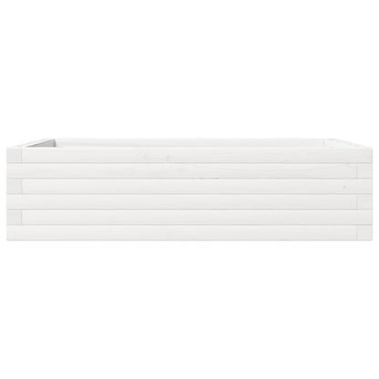 Fioriera da Giardino Bianca 90x60x23 cm Legno Massello di Pino | homemem39