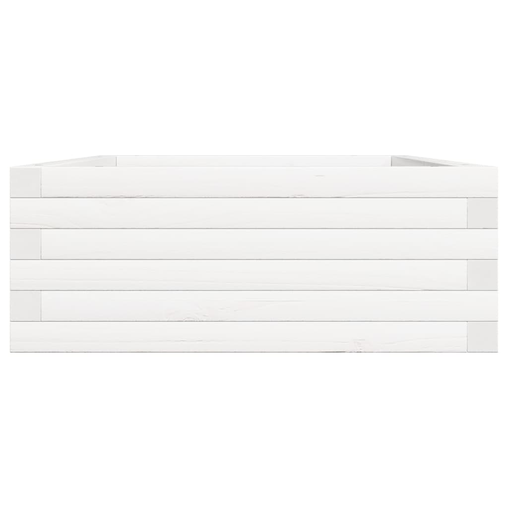 Fioriera da Giardino Bianca 90x60x23 cm Legno Massello di Pino | homemem39