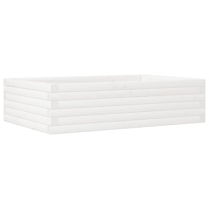 Fioriera da Giardino Bianca 90x60x23 cm Legno Massello di Pino | homemem39