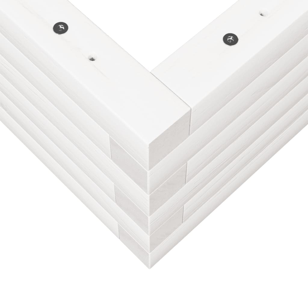 Fioriera da Giardino Bianca 90x60x23 cm Legno Massello di Pino | homemem39