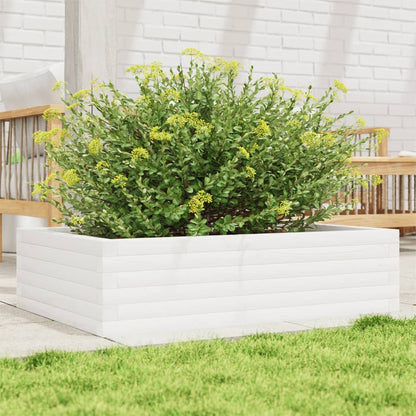 Fioriera da Giardino Bianca 90x60x23 cm Legno Massello di Pino | homemem39