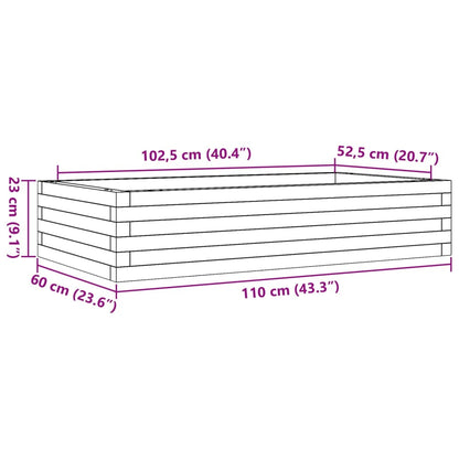 Fioriera da Giardino 110x60x23 cm in Legno Massello di Pino - homemem39