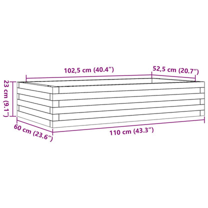 Fioriera da Giardino Bianca 110x60x23 cm Legno Massello Pino