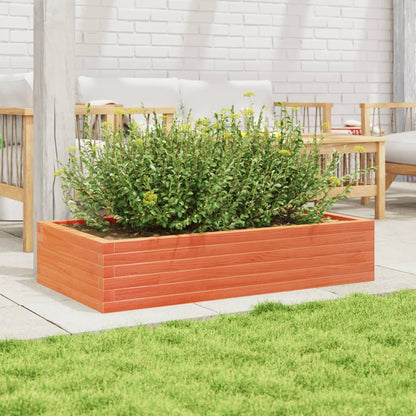 Fioriera Giardino Marrone Cera 110x60x23 cm Legno Massello Pino
