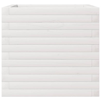 Fioriera da Giardino Bianca 50x50x45,5cm Legno Massello di Pino