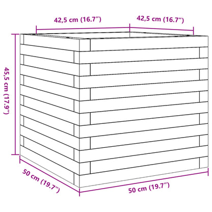 Fioriera da Giardino Bianca 50x50x45,5cm Legno Massello di Pino
