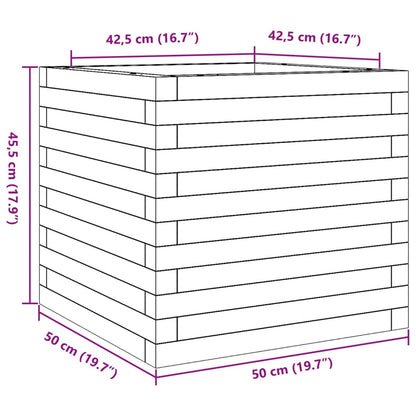 Fioriera Giardino Marrone Cera 50x50x45,5cm Legno Massello Pino | homemem39