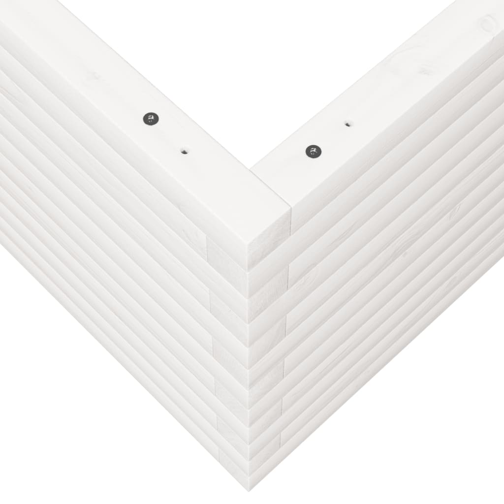 Fioriera da Giardino Bianca 60x60x45,5cm Legno Massello di Pino