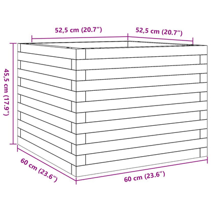 Fioriera Giardino Marrone Cera 60x60x45,5cm Legno Massello Pino | homemem39