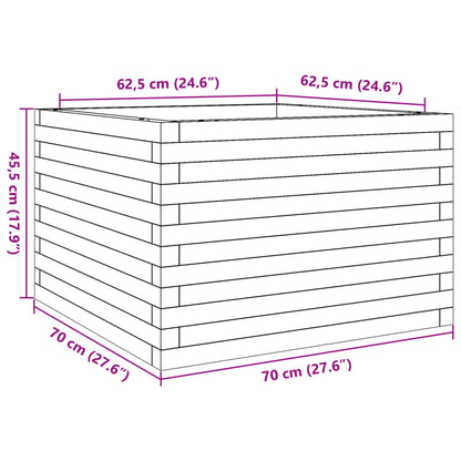 Fioriera da Giardino Bianca 70x70x45,5cm Legno Massello di Pino
