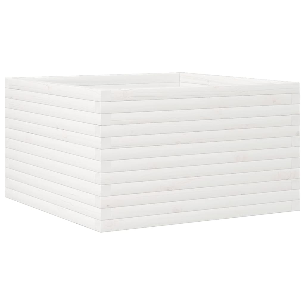 Fioriera da Giardino Bianca 80x80x45,5cm Legno Massello di Pino - homemem39