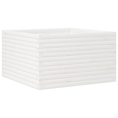 Fioriera da Giardino Bianca 80x80x45,5cm Legno Massello di Pino - homemem39
