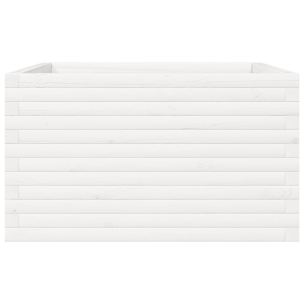 Fioriera da Giardino Bianca 80x80x45,5cm Legno Massello di Pino - homemem39