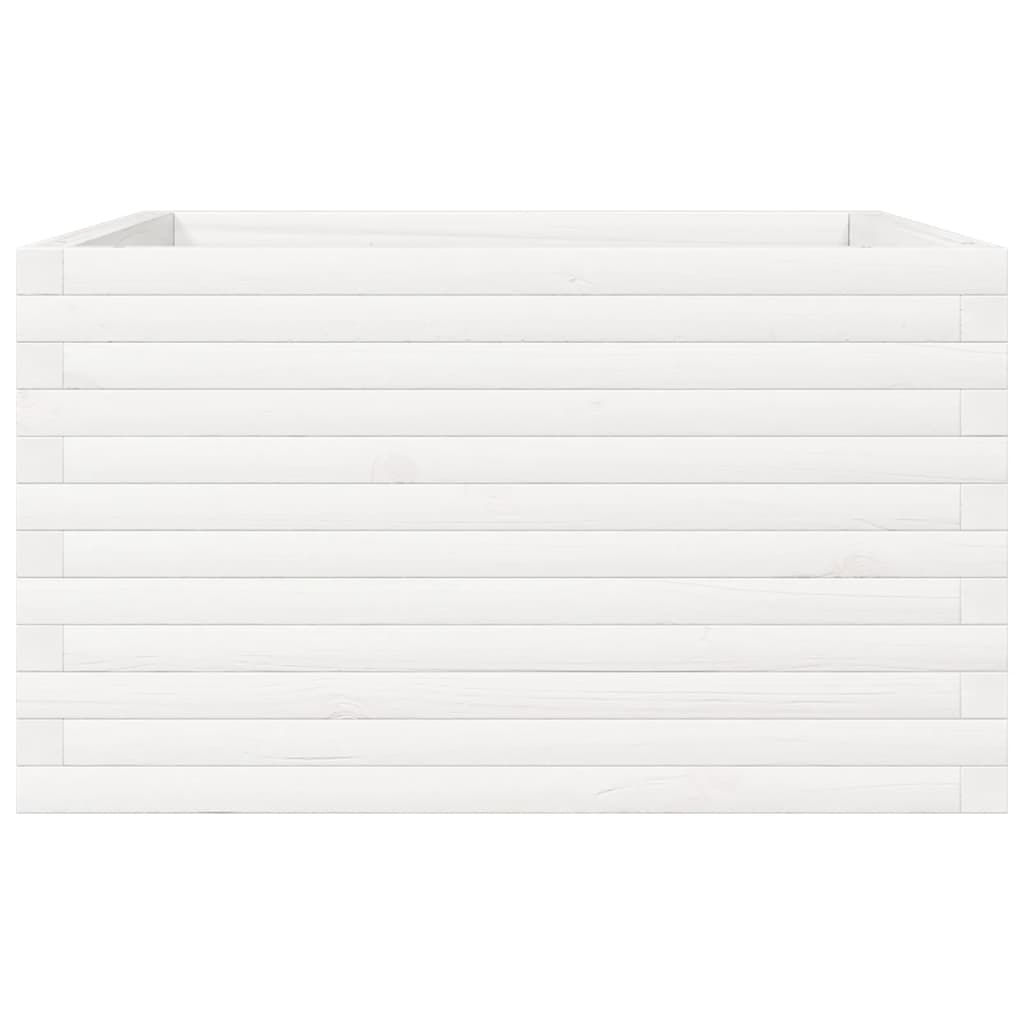 Fioriera da Giardino Bianca 80x80x45,5cm Legno Massello di Pino - homemem39