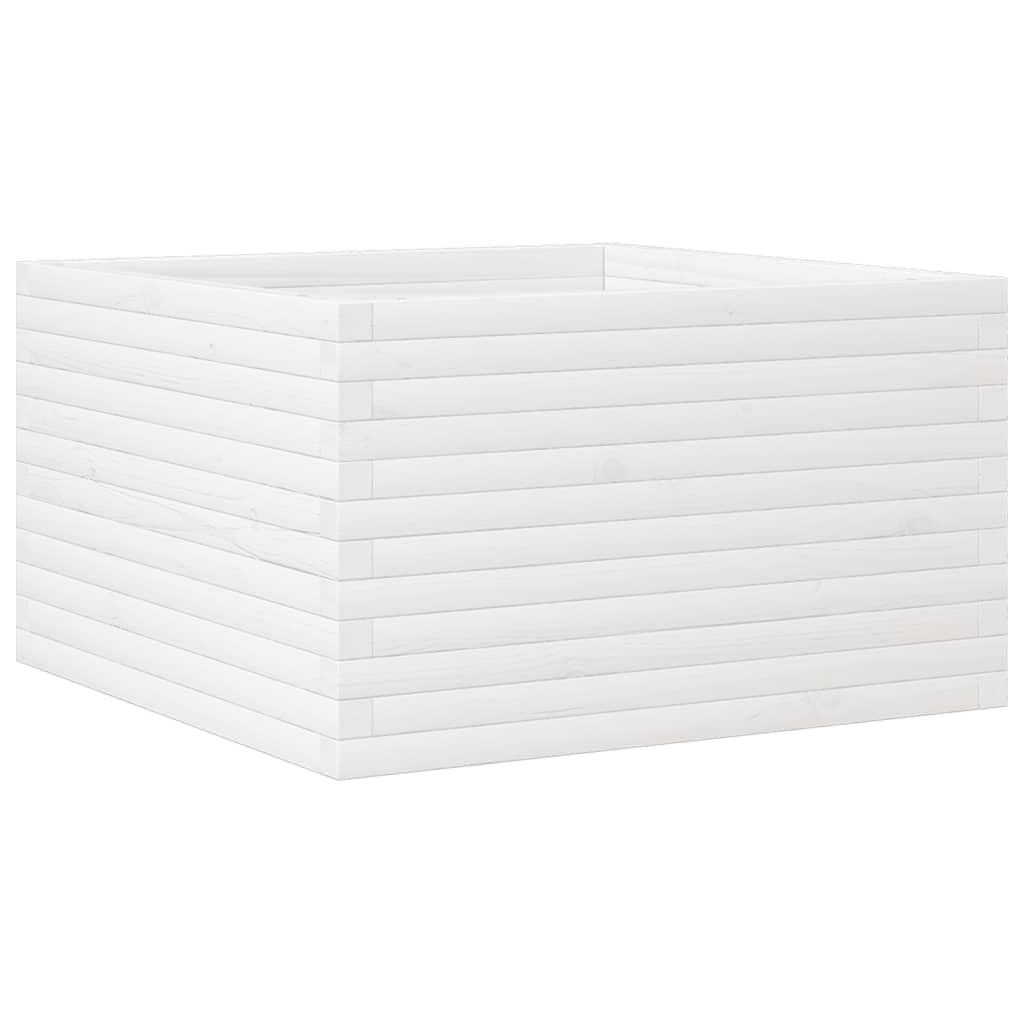 Fioriera da Giardino Bianca 80x80x45,5cm Legno Massello di Pino - homemem39
