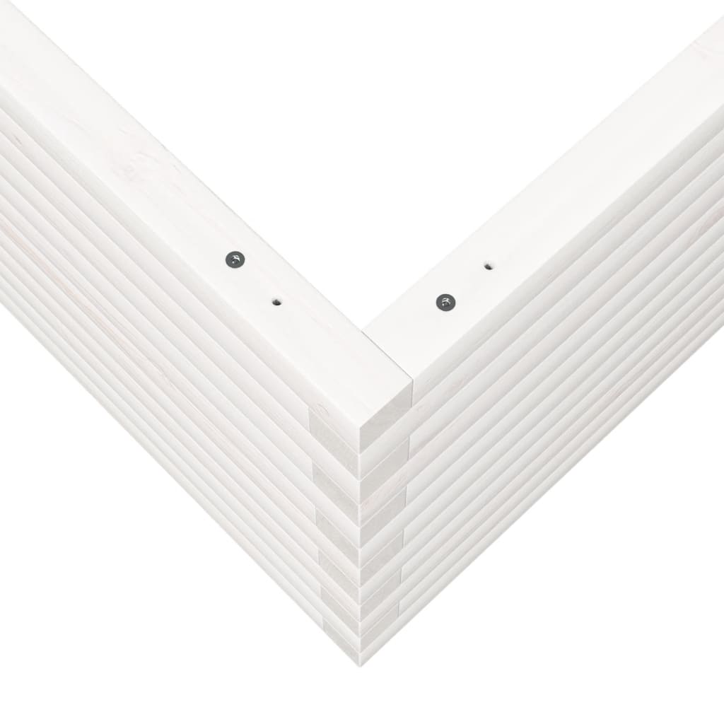 Fioriera da Giardino Bianca 80x80x45,5cm Legno Massello di Pino - homemem39