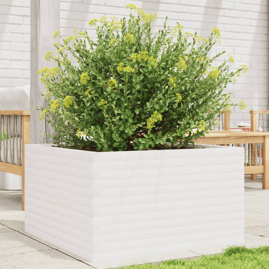 Fioriera da Giardino Bianca 80x80x45,5cm Legno Massello di Pino - homemem39