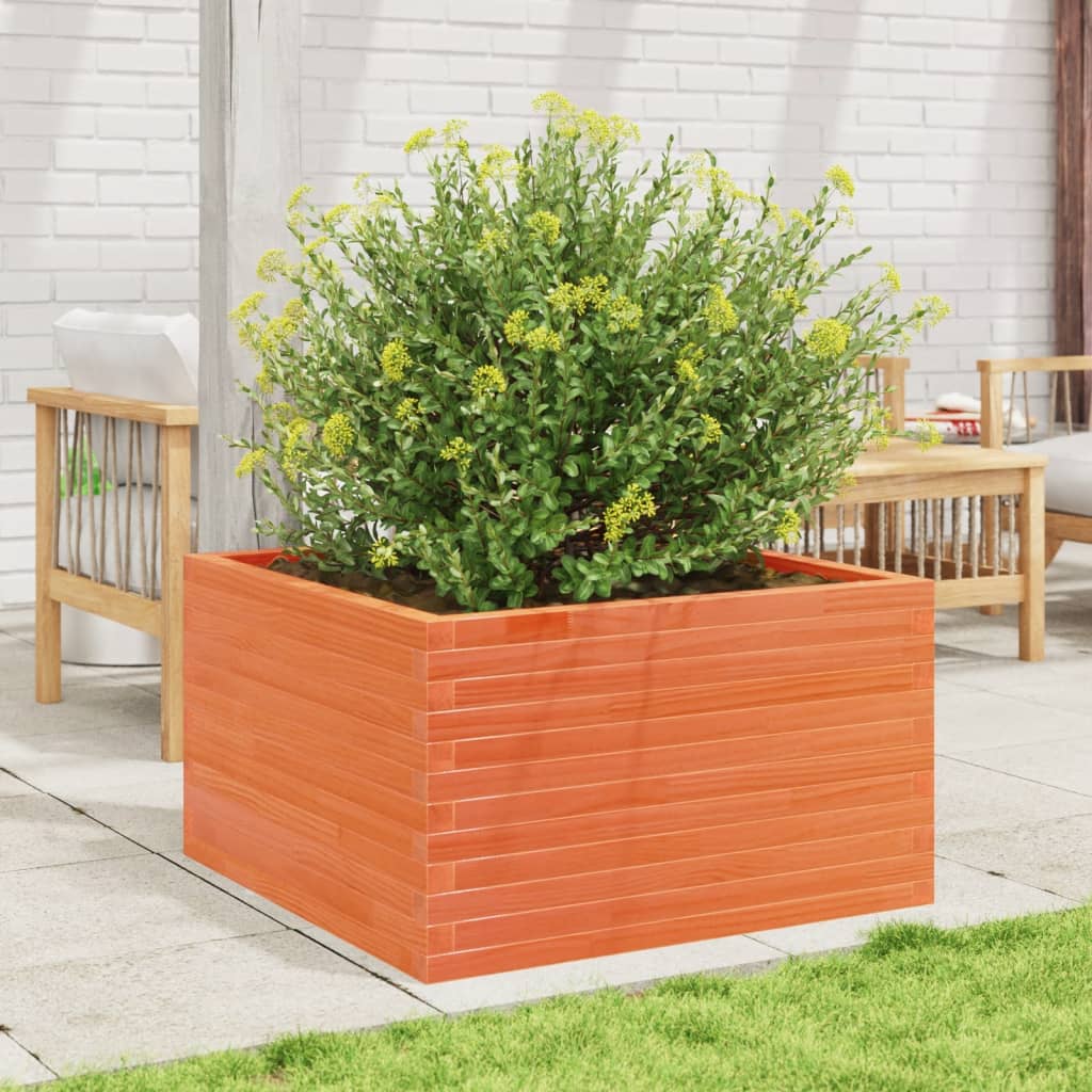 Fioriera Giardino Marrone Cera 80x80x45,5cm Legno Massello Pino | homemem39