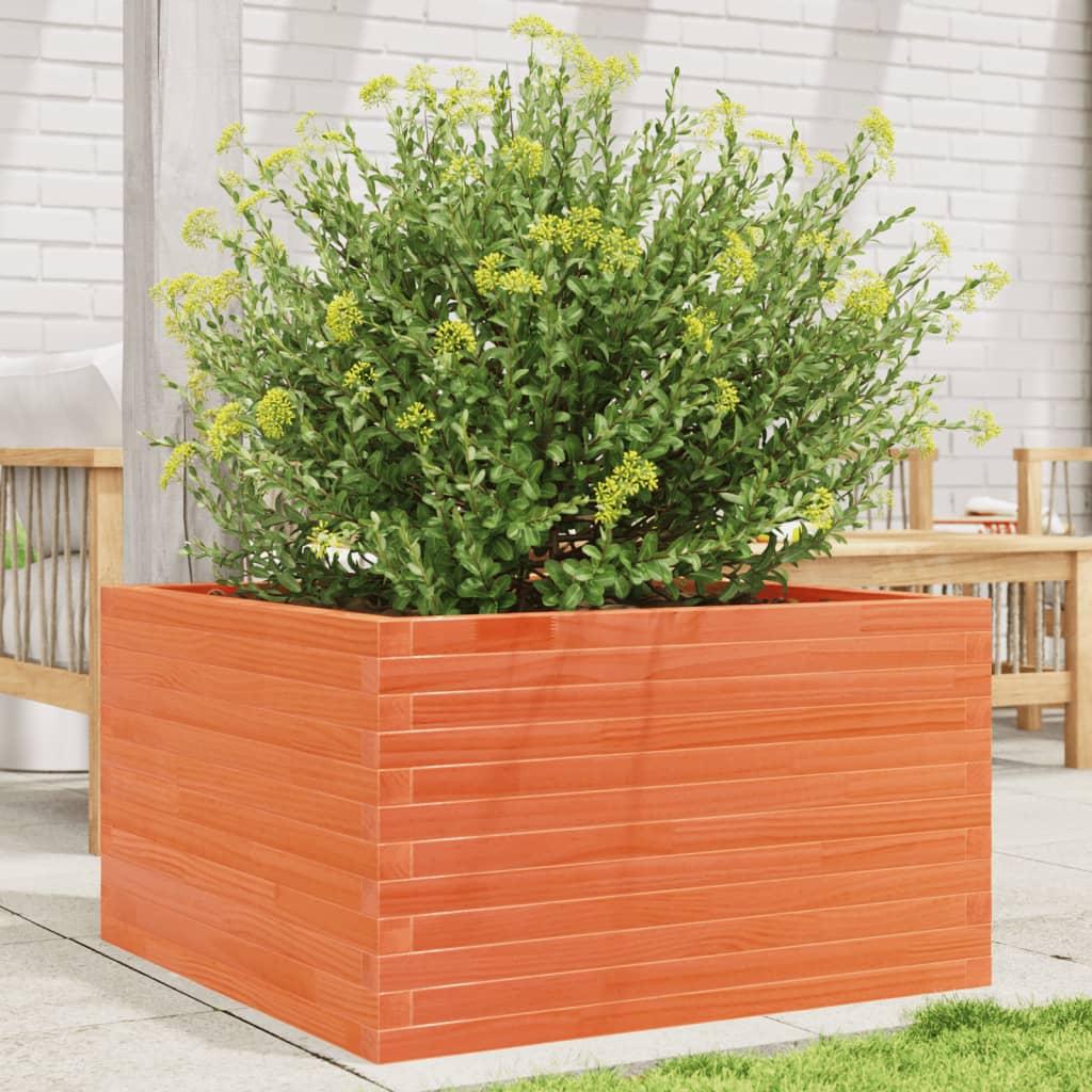 Fioriera Giardino Marrone Cera 80x80x45,5cm Legno Massello Pino | homemem39