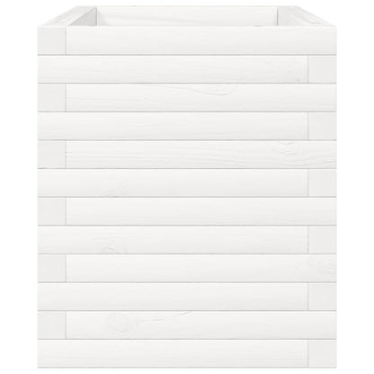 Fioriera da Giardino Bianca 70x40x45,5cm Legno Massello di Pino