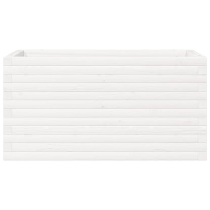 Fioriera da Giardino Bianca 90x40x45,5cm Legno Massello di Pino