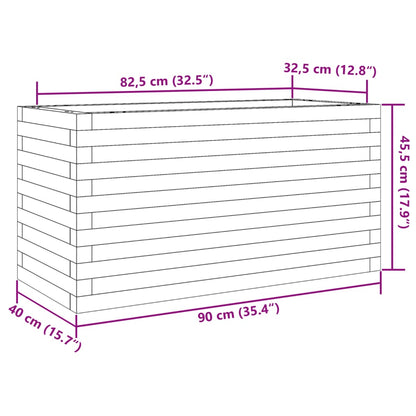 Fioriera da Giardino Bianca 90x40x45,5cm Legno Massello di Pino