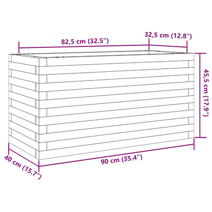 Fioriera Giardino Marrone Cera 90x40x45,5cm Legno Massello Pino