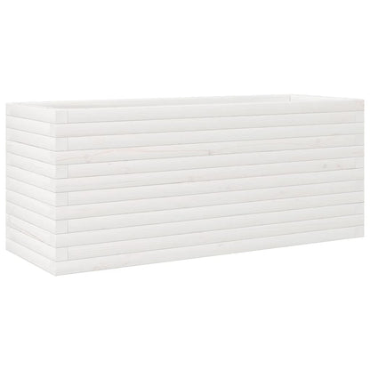 Fioriera da Giardino Bianca 110x40x45,5 cm Legno Massello Pino - homemem39