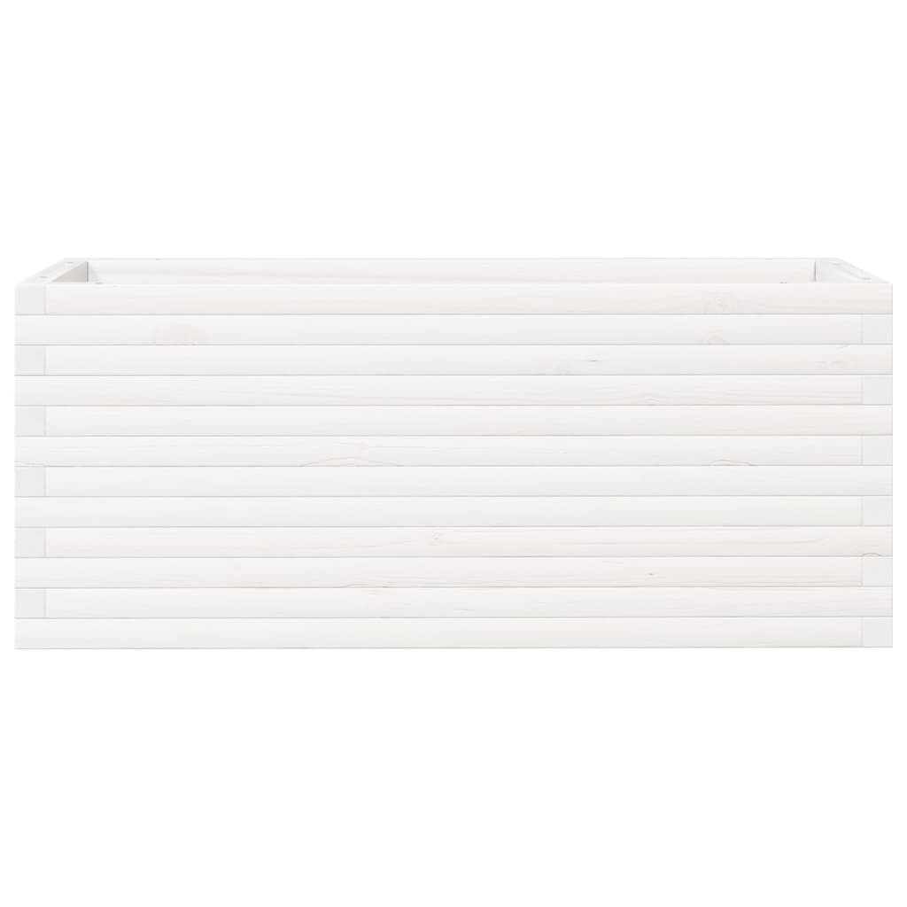 Fioriera da Giardino Bianca 110x40x45,5 cm Legno Massello Pino - homemem39