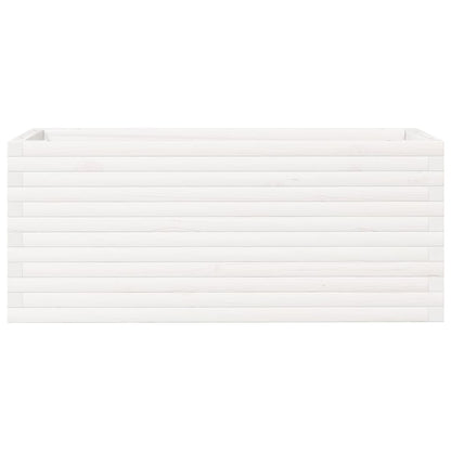 Fioriera da Giardino Bianca 110x40x45,5 cm Legno Massello Pino - homemem39