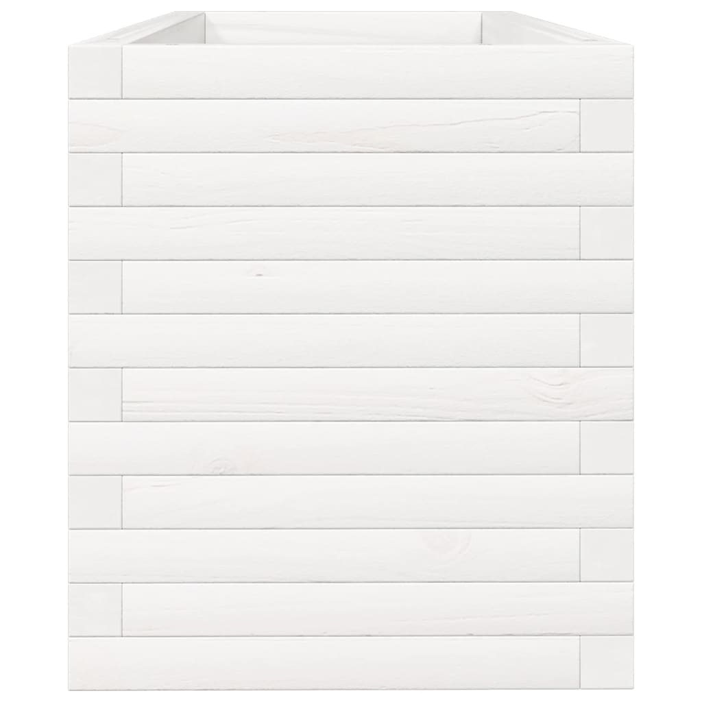 Fioriera da Giardino Bianca 110x40x45,5 cm Legno Massello Pino - homemem39