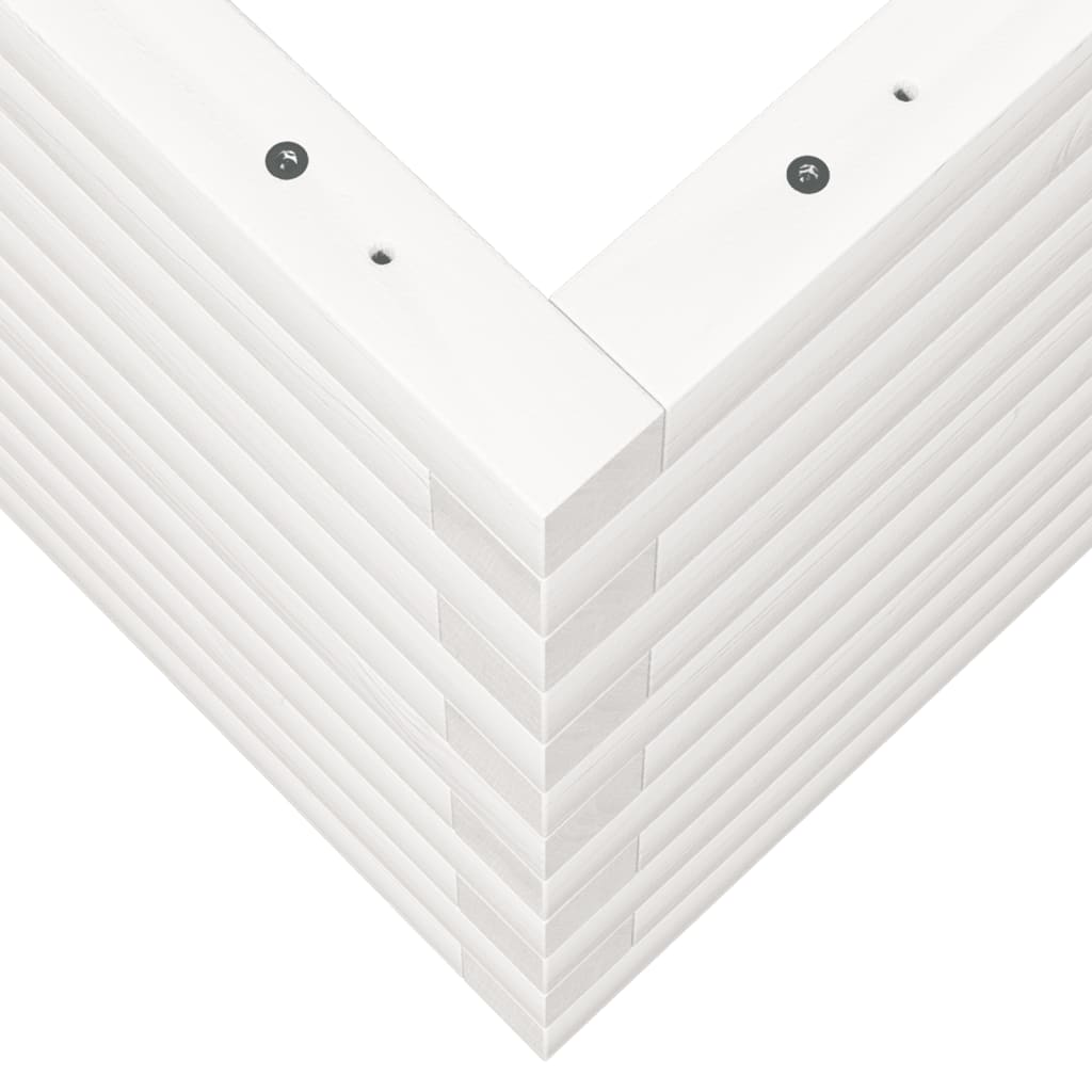 Fioriera da Giardino Bianca 110x40x45,5 cm Legno Massello Pino - homemem39