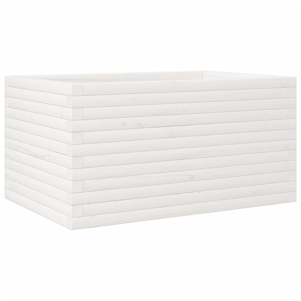 Fioriera da Giardino Bianca 90x60x45,5cm Legno Massello di Pino | homemem39