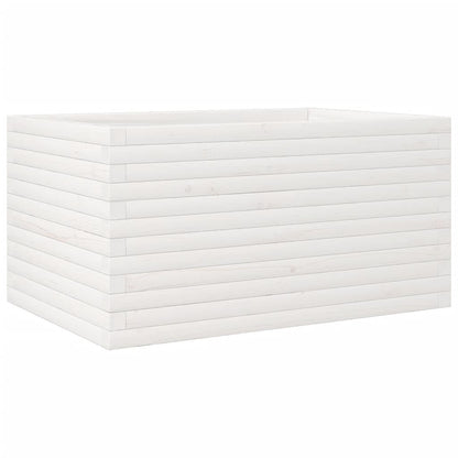 Fioriera da Giardino Bianca 90x60x45,5cm Legno Massello di Pino | homemem39