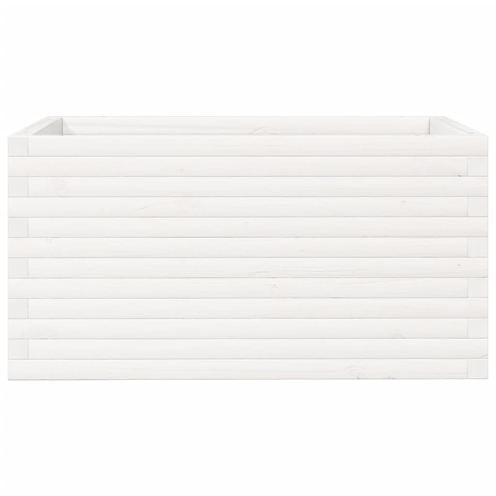 Fioriera da Giardino Bianca 90x60x45,5cm Legno Massello di Pino | homemem39