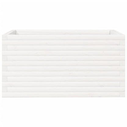 Fioriera da Giardino Bianca 90x60x45,5cm Legno Massello di Pino | homemem39