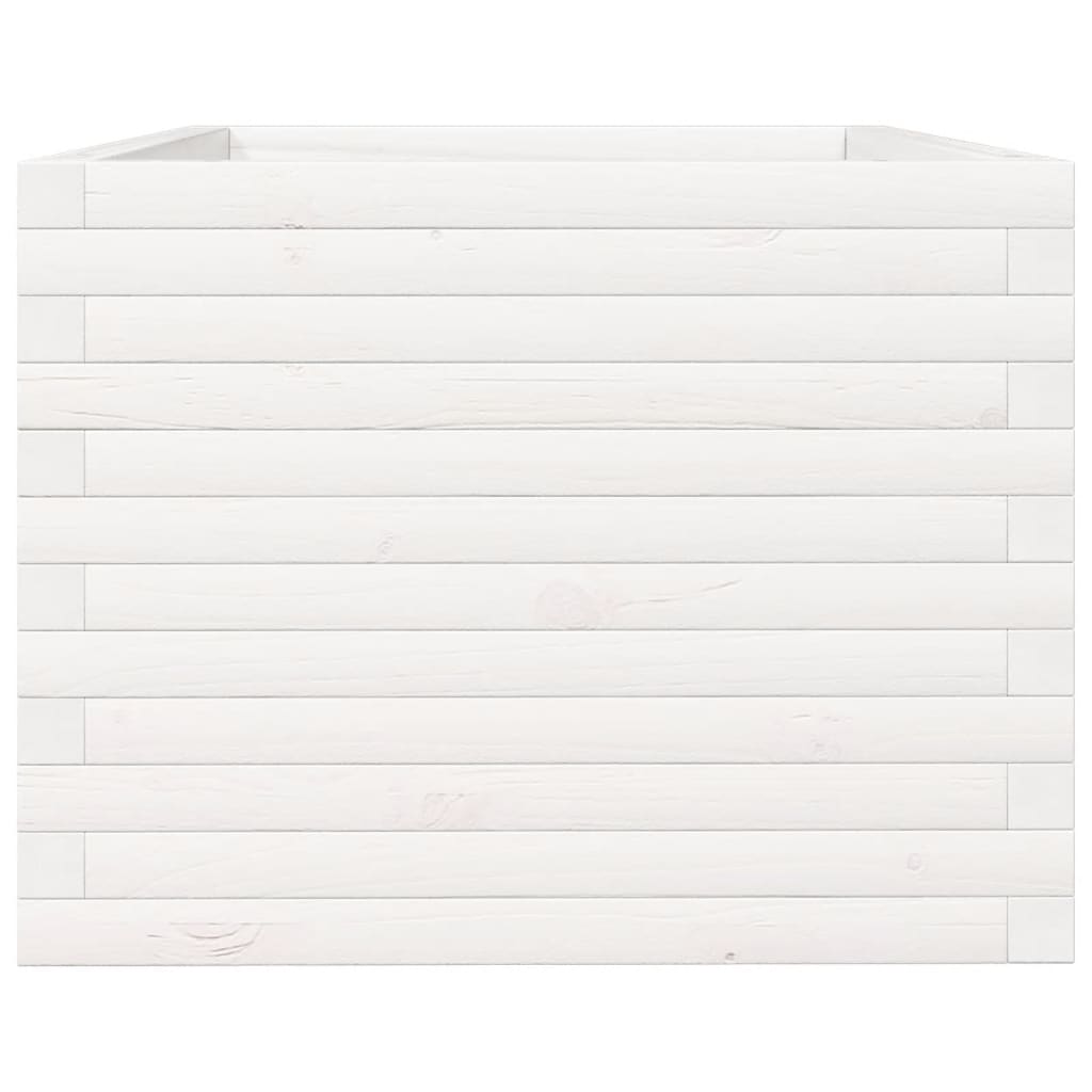Fioriera da Giardino Bianca 90x60x45,5cm Legno Massello di Pino | homemem39