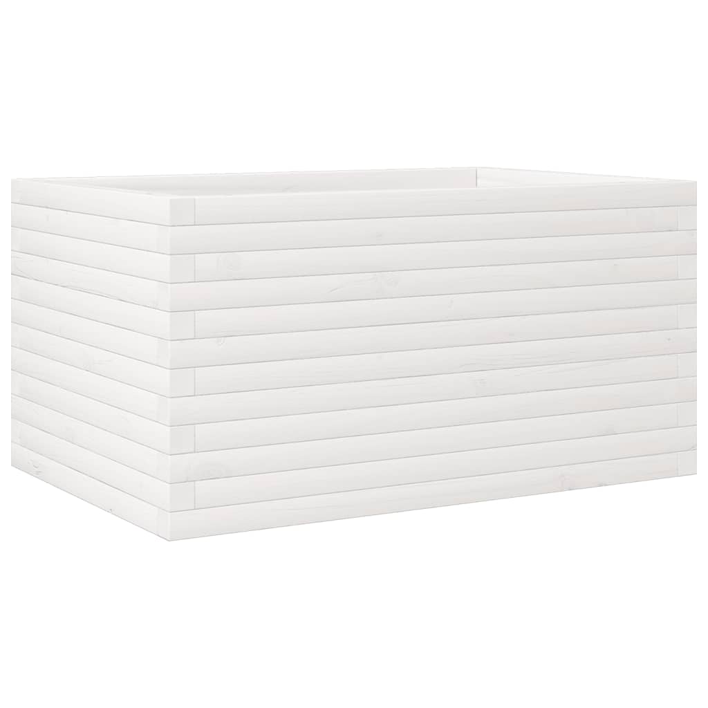 Fioriera da Giardino Bianca 90x60x45,5cm Legno Massello di Pino | homemem39