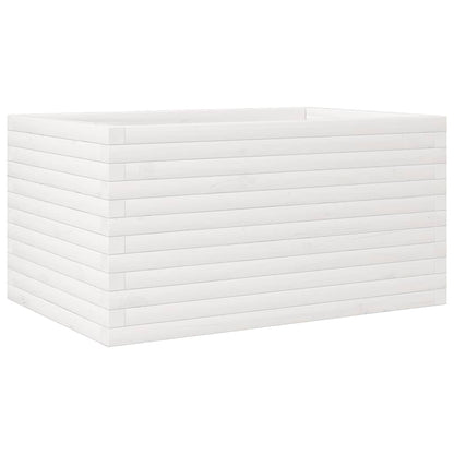 Fioriera da Giardino Bianca 90x60x45,5cm Legno Massello di Pino | homemem39