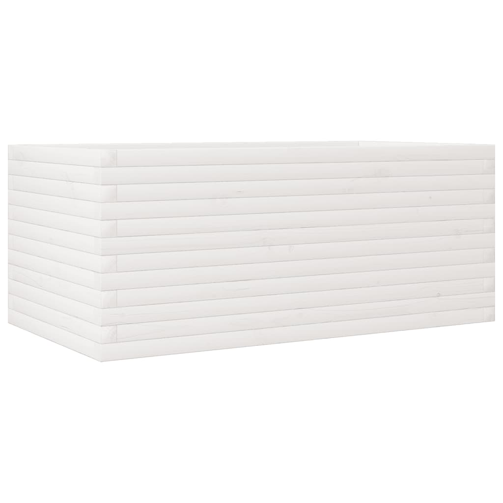 Fioriera da Giardino Bianca 110x60x45,5 cm Legno Massello Pino | homemem39
