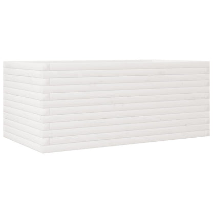 Fioriera da Giardino Bianca 110x60x45,5 cm Legno Massello Pino | homemem39