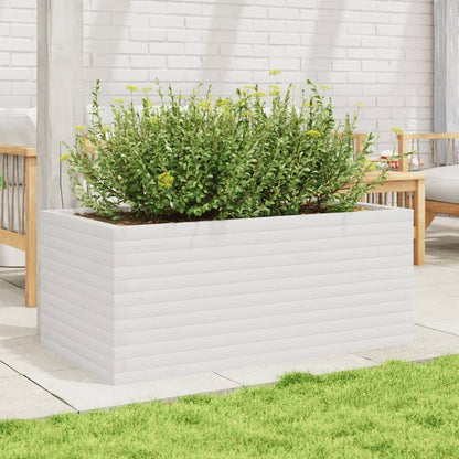 Fioriera da Giardino Bianca 110x60x45,5 cm Legno Massello Pino | homemem39