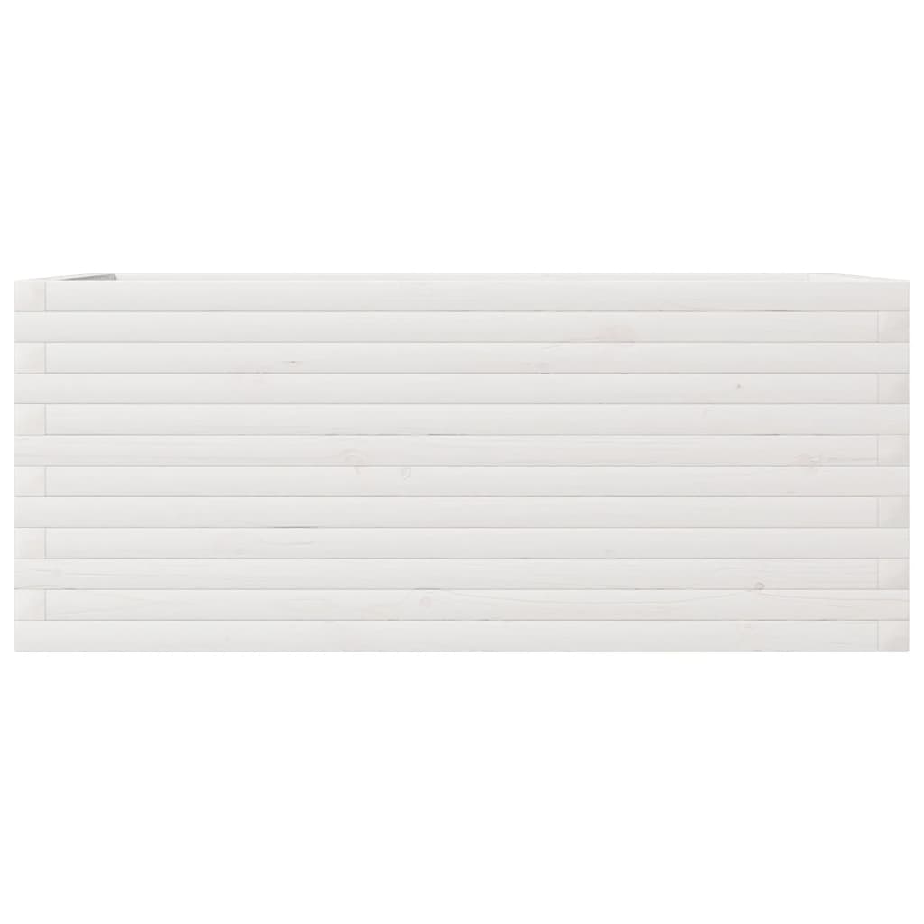 Fioriera da Giardino Bianca 110x60x45,5 cm Legno Massello Pino | homemem39