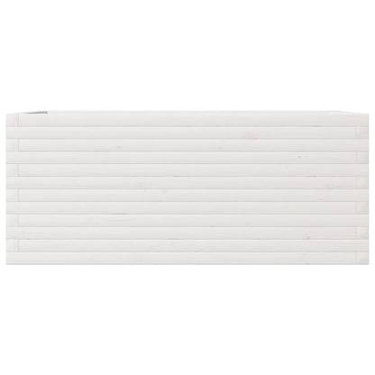 Fioriera da Giardino Bianca 110x60x45,5 cm Legno Massello Pino | homemem39