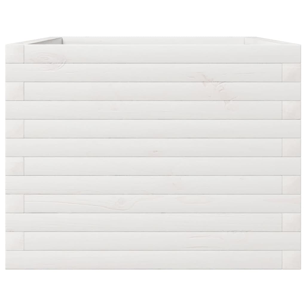 Fioriera da Giardino Bianca 110x60x45,5 cm Legno Massello Pino | homemem39
