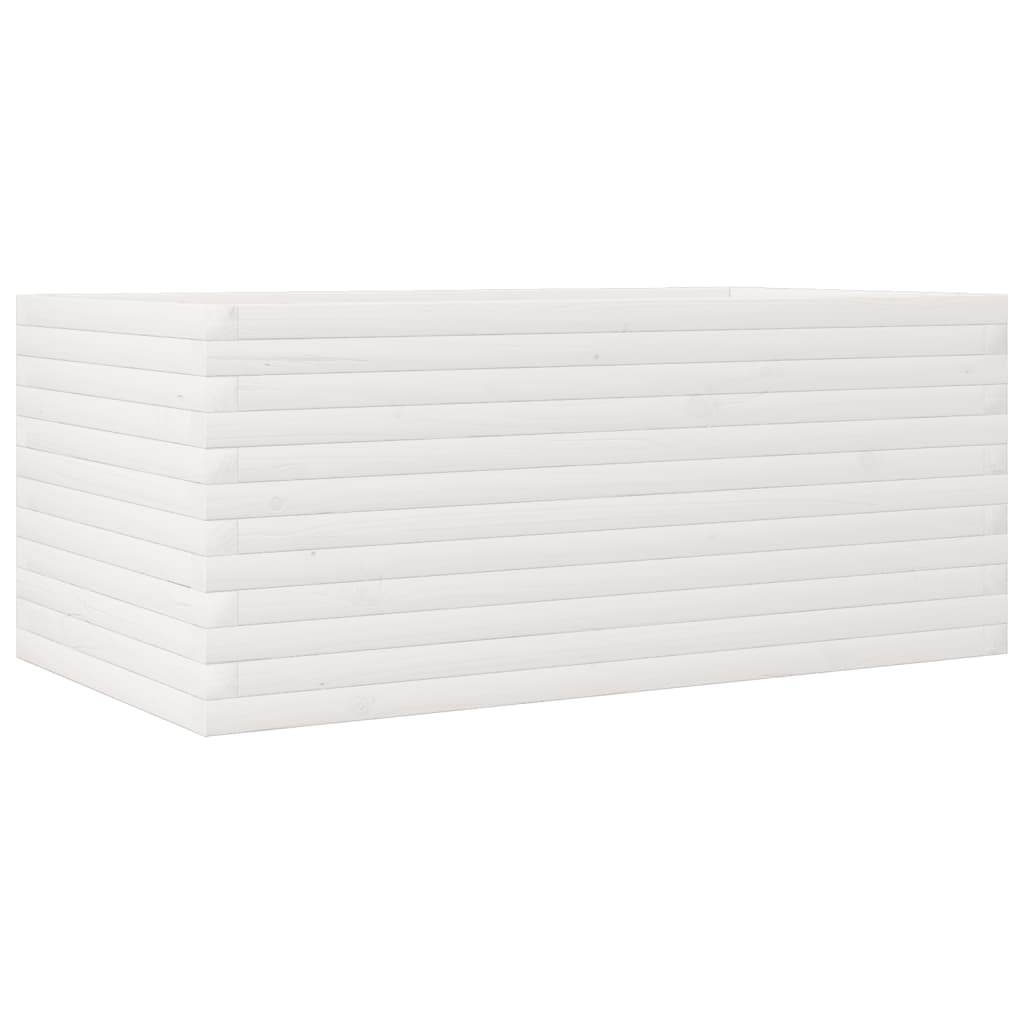 Fioriera da Giardino Bianca 110x60x45,5 cm Legno Massello Pino | homemem39