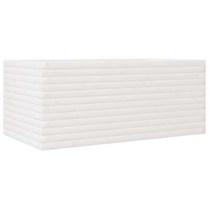 Fioriera da Giardino Bianca 110x60x45,5 cm Legno Massello Pino | homemem39