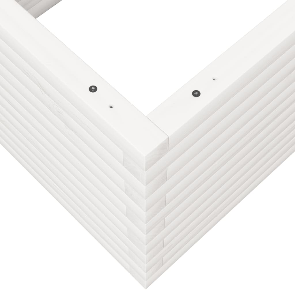 Fioriera da Giardino Bianca 110x60x45,5 cm Legno Massello Pino | homemem39