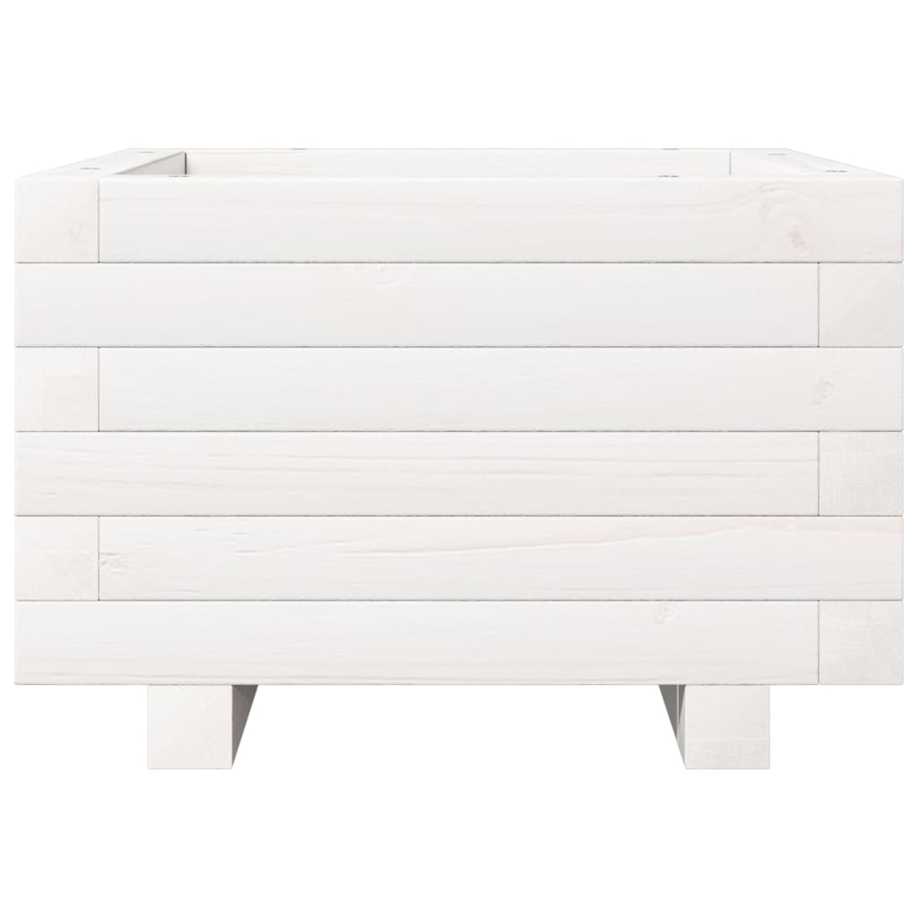 Fioriera da Giardino Bianca 40x40x26,5cm Legno Massello di Pino - homemem39